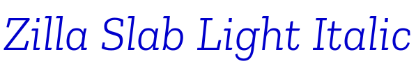 Zilla Slab Light Italic font
